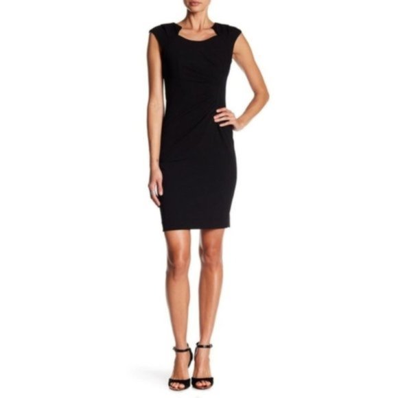 SOLD Calvin Klein Womens Black Sheath Cap Sleeve Dress Sz 14 NWT - Picture 8 of 9